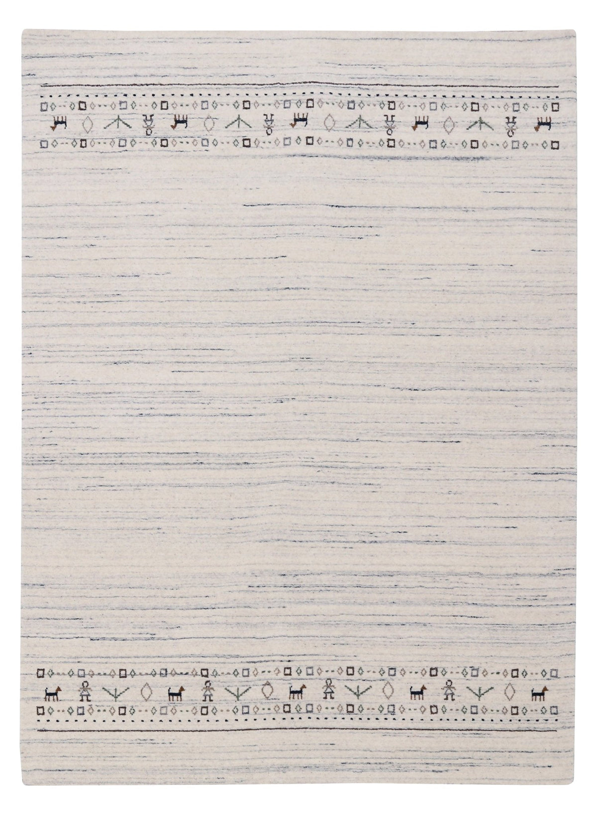Contemporary Ivory Design Hand Loomed Wool Rug.