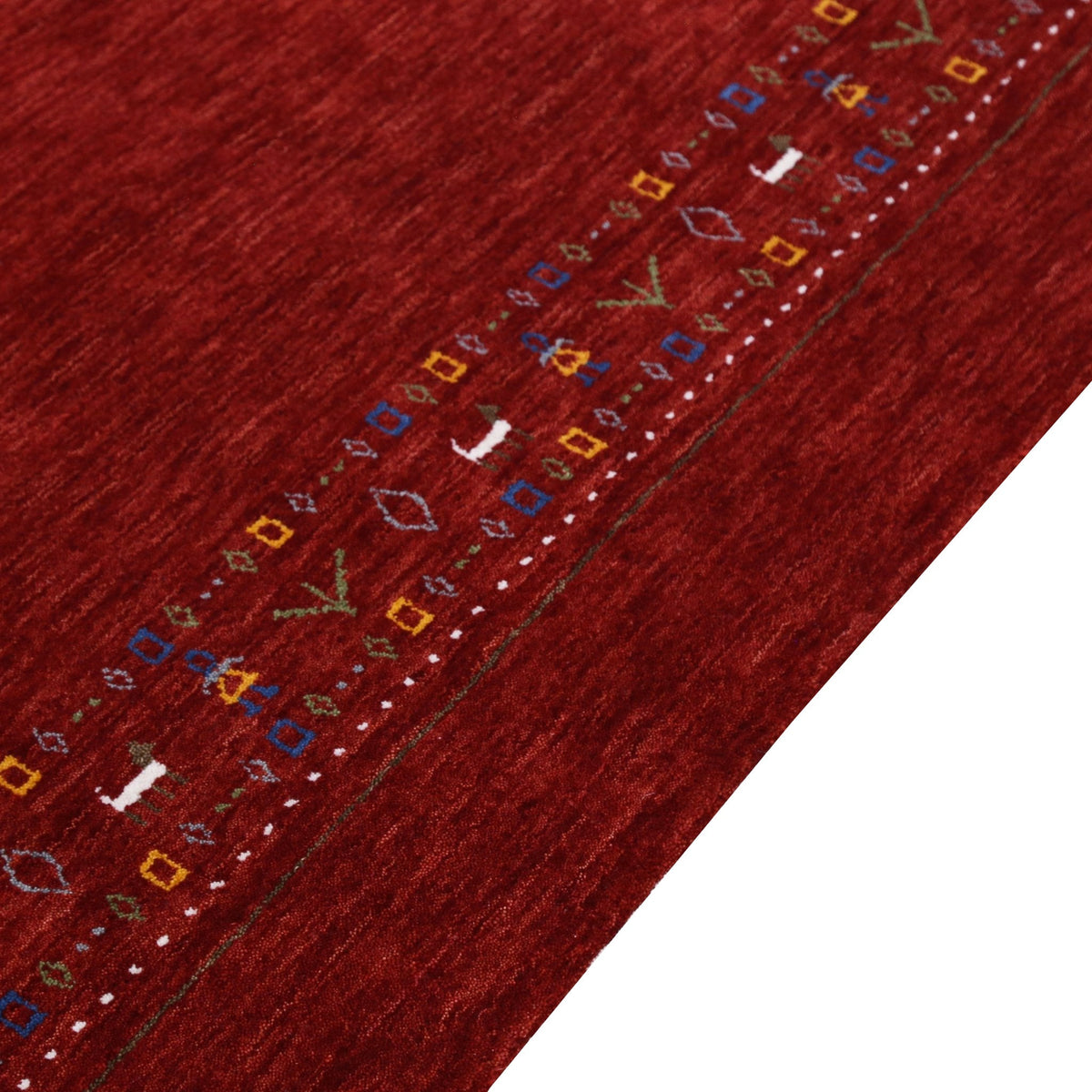 Contemporary Red Hand Loomed Wool Area Rug.