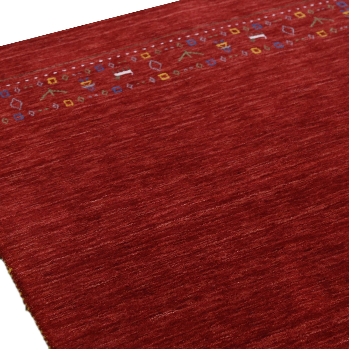 Contemporary Red Hand Loomed Wool Area Rug.