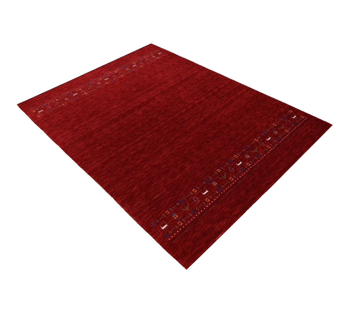 Contemporary Red Hand Loomed Wool Area Rug.