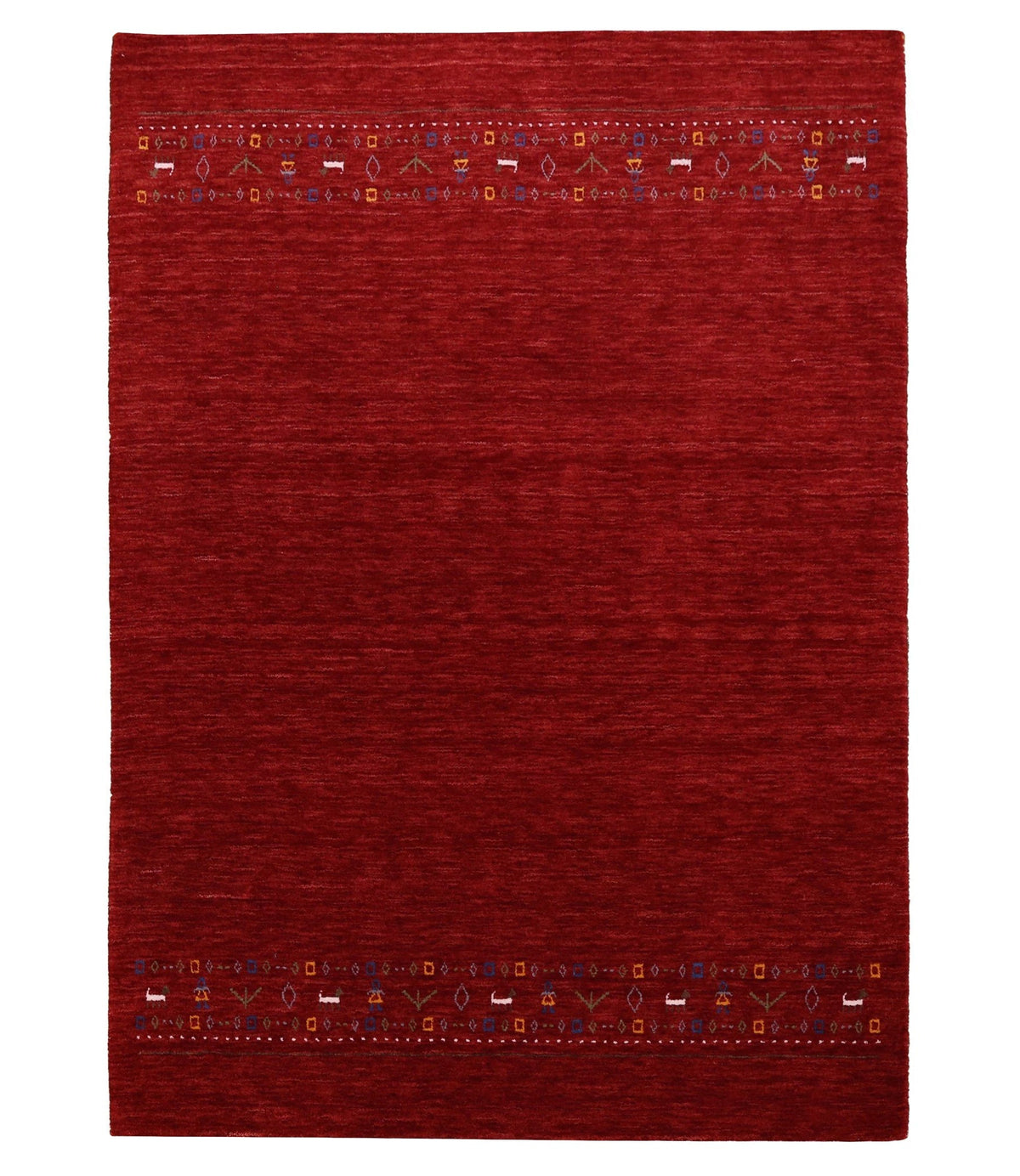 Contemporary Red Hand Loomed Wool Area Rug.