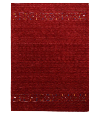 Contemporary Red Hand Loomed Wool Area Rug.