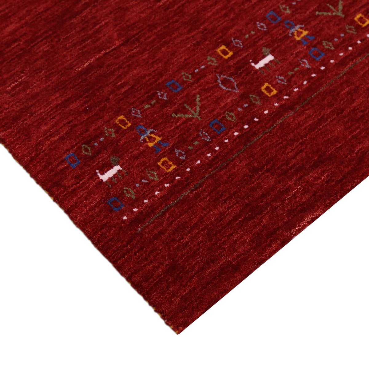 Contemporary Red Hand Loomed Wool Area Rug.