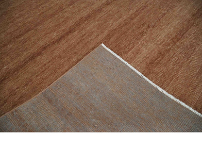 Contemporary Solid Brick Red Hand knotted Custom Made wool Area Rug.