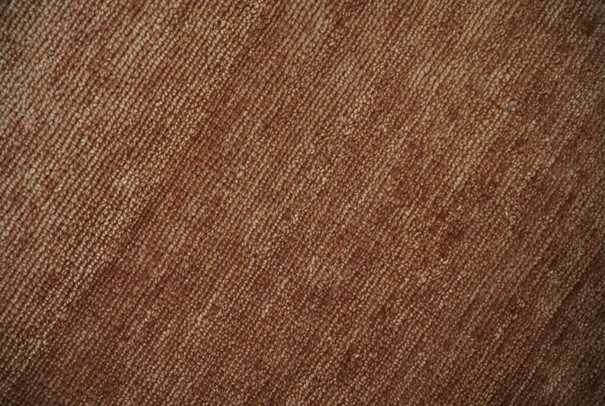 Contemporary Solid Brick Red Hand knotted Custom Made wool Area Rug.