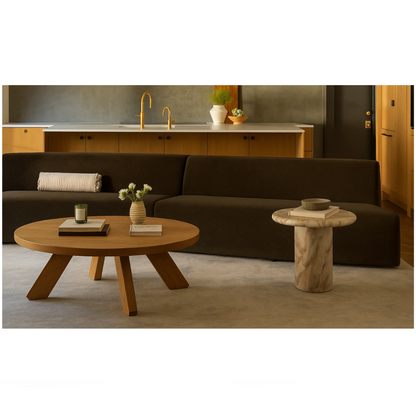 Naomi 2 Piece Convex Modular Sectional Dark Brown