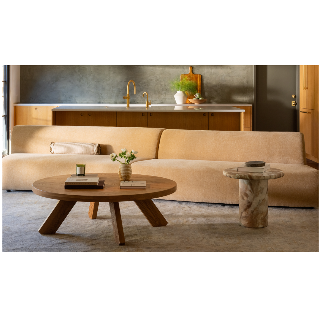 Naomi 2 Piece Convex Modular Sectional Golden Yellow