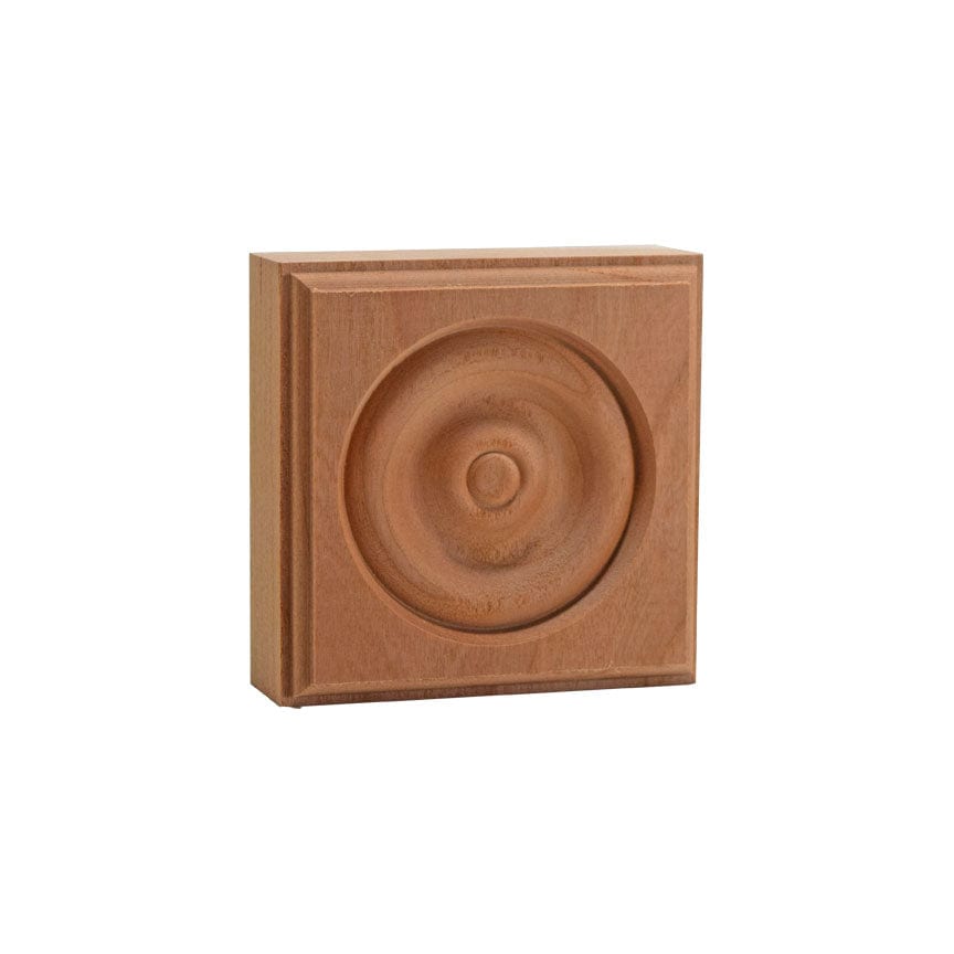 NewMouldings Corner Blocks Cherry EWAP30 Rosette Casing Corner Block 1 inch x 3 inch Square EWAP30 Rosette Casing Corner Block 1 inch x 3 inch Square