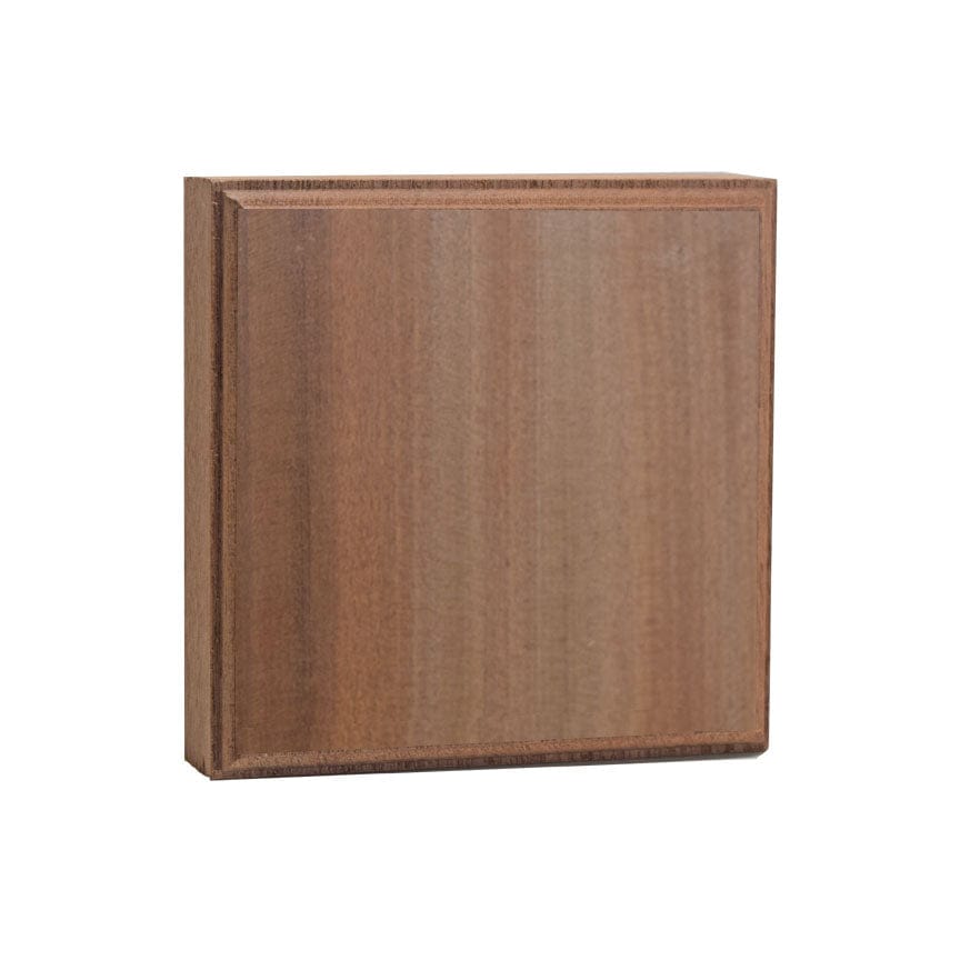 NewMouldings Corner Blocks Sapele Mahogany EWAP41 Hardwood Casing Corner Block 1 inch x 4 inch Square EWAP41 Hardwood Casing Corner Block 1 inch x 4 inch Square