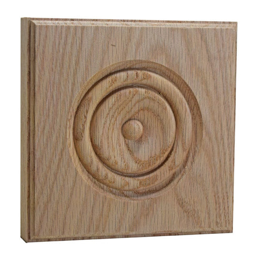 NewMouldings Corner Blocks Red Oak EWAP90 Rosette Casing Corner Block 1 inch x 5-1/2 inch Square EWAP90 Rosette Casing Corner Block 1 inch x 5-1/2 inch Square
