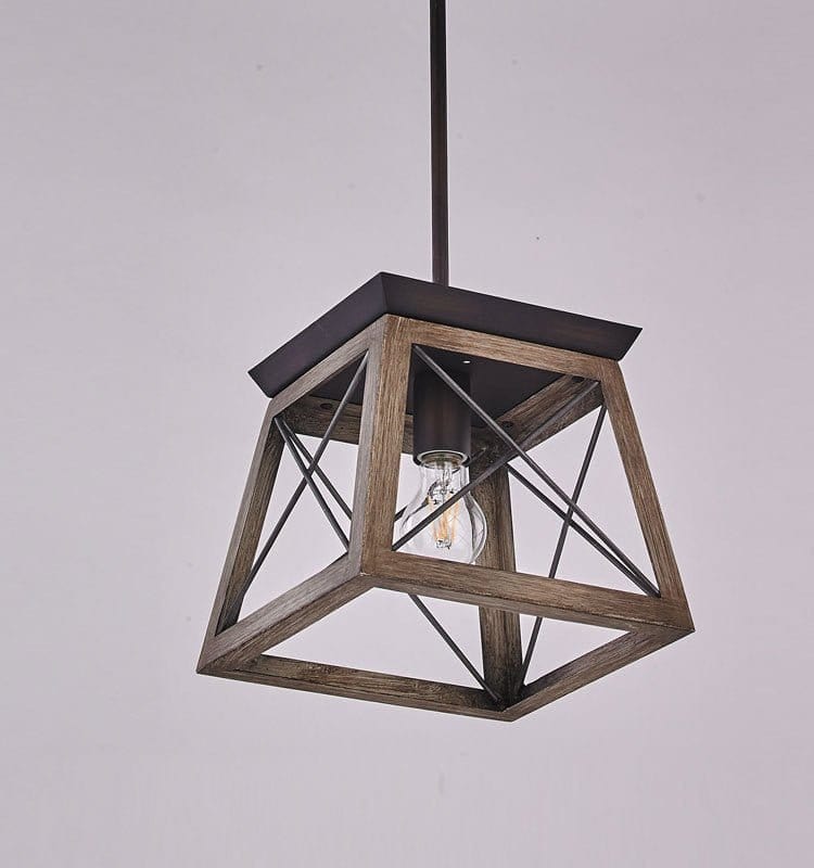 Residence Supply Black and Wooden Brown / 60W Without Bulbs / 9.8" x 8.9" / 25cm x 23cm Country Wind Chandelier