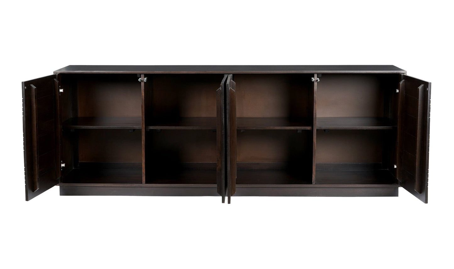 Moe's Home Collection Credenza Denman 4 Door Sideboard Dark Brown Denman 4 Door Sideboard Dark Brown