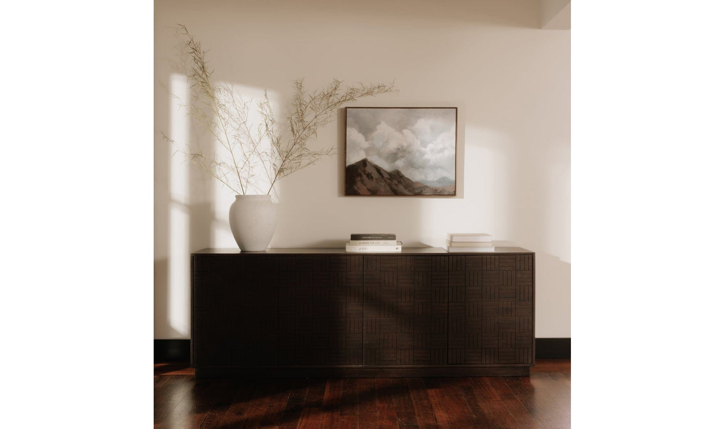 Moe's Home Collection Credenza Denman 4 Door Sideboard Dark Brown Denman 4 Door Sideboard Dark Brown