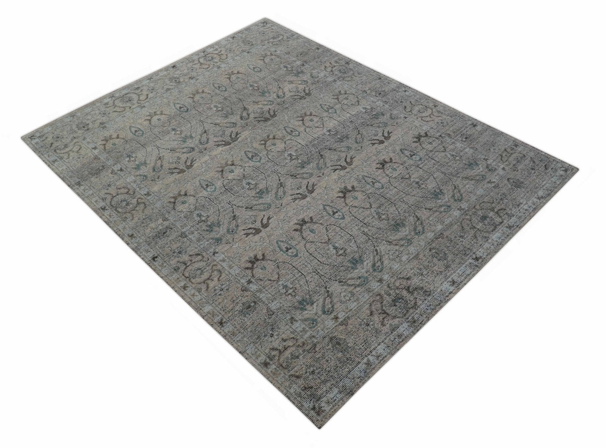 Crown Custom Made Traditional Design Pink Hand Knotted Wool Rug.