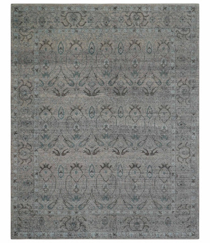 Crown Custom Made Traditional Design Pink Hand Knotted Wool Rug.