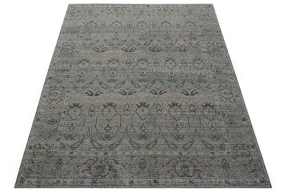 Crown Custom Made Traditional Design Pink Hand Knotted Wool Rug.