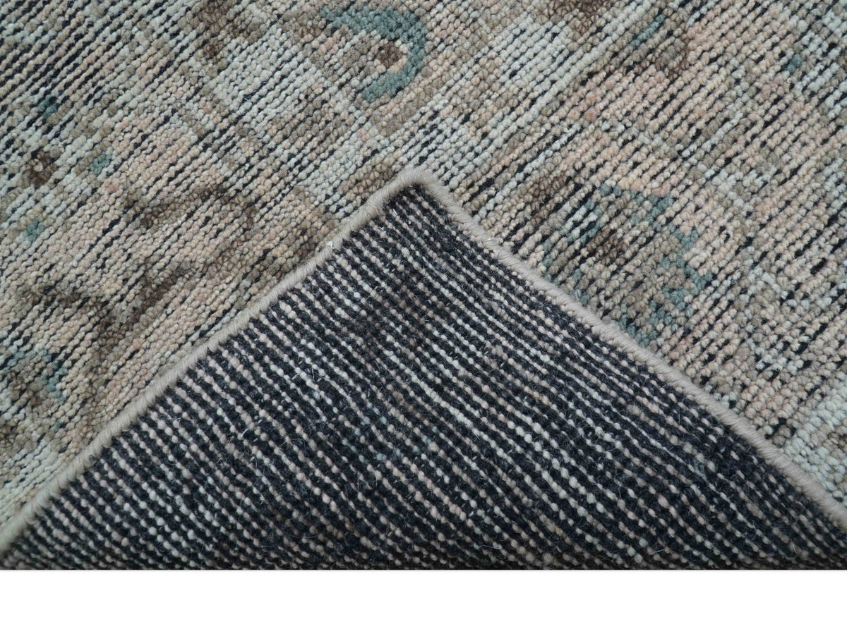 Crown Custom Made Traditional Design Pink Hand Knotted Wool Rug.