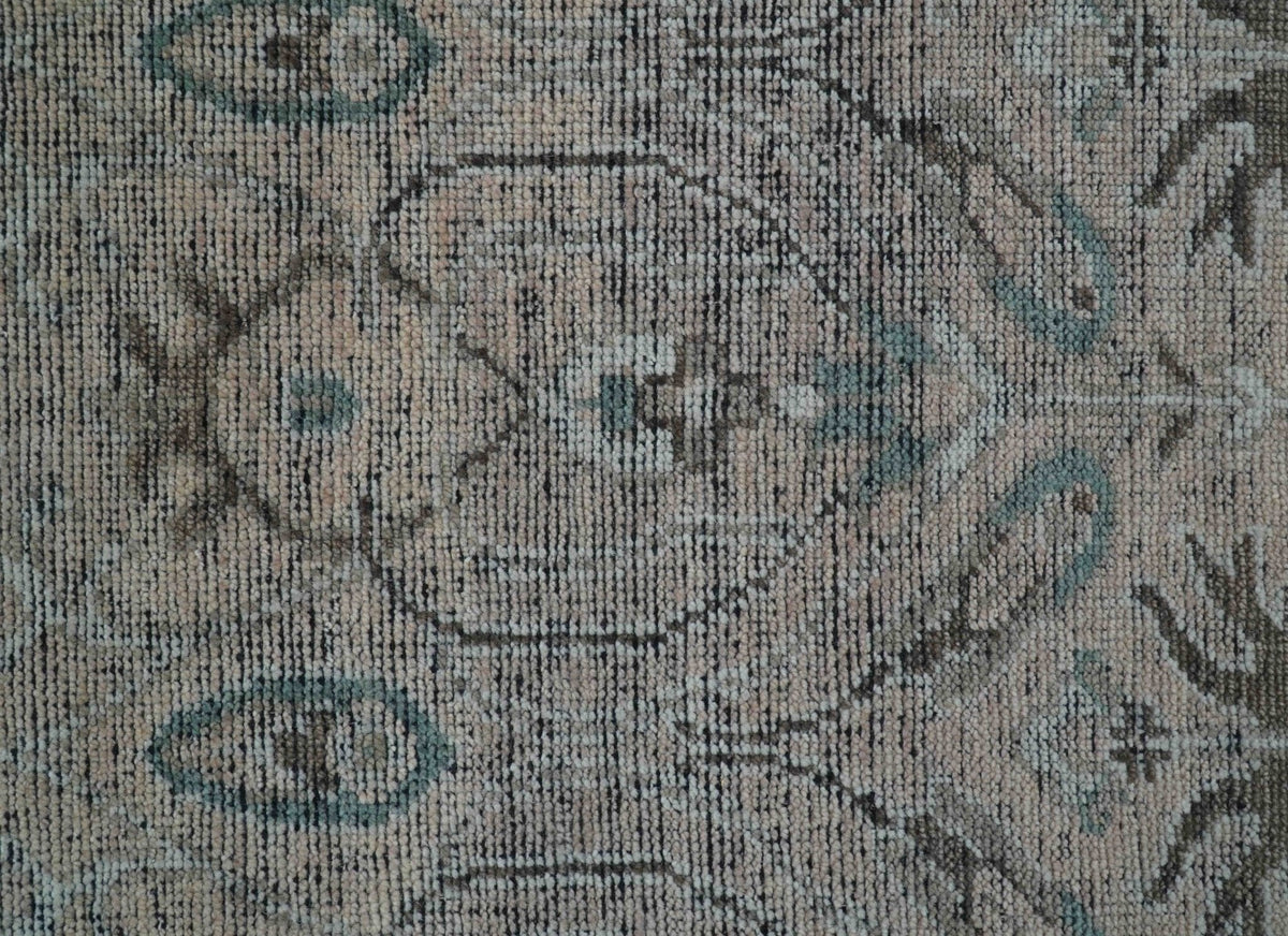 Crown Custom Made Traditional Design Pink Hand Knotted Wool Rug.