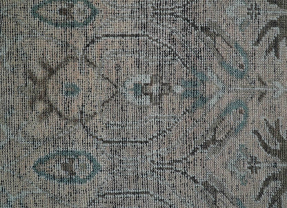 Crown Custom Made Traditional Design Pink Hand Knotted Wool Rug.