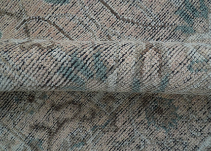 Crown Custom Made Traditional Design Pink Hand Knotted Wool Rug.