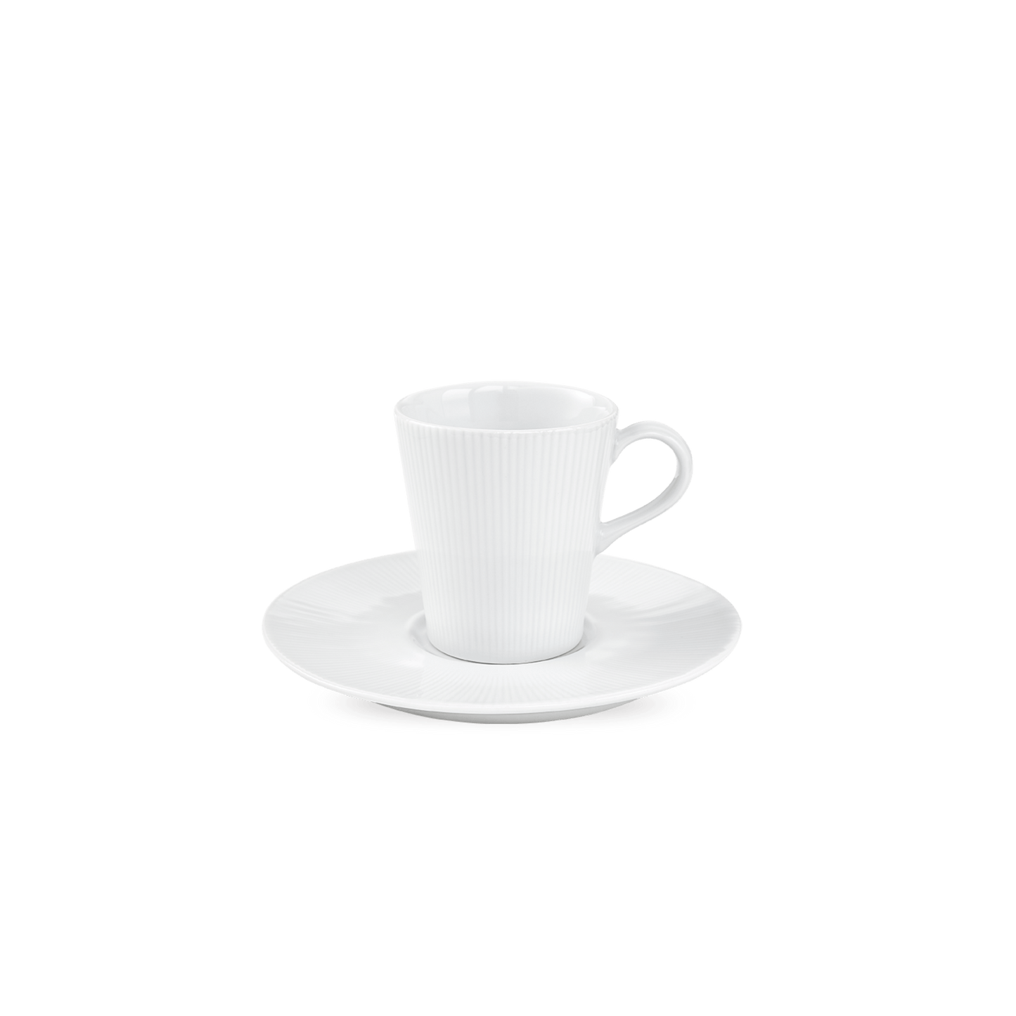 Pillivuyt Shop Cup and Saucer 2 oz cup + 5.25" diam saucer - Set of 4 Eventail Espresso Cup and Saucer, Set of 4