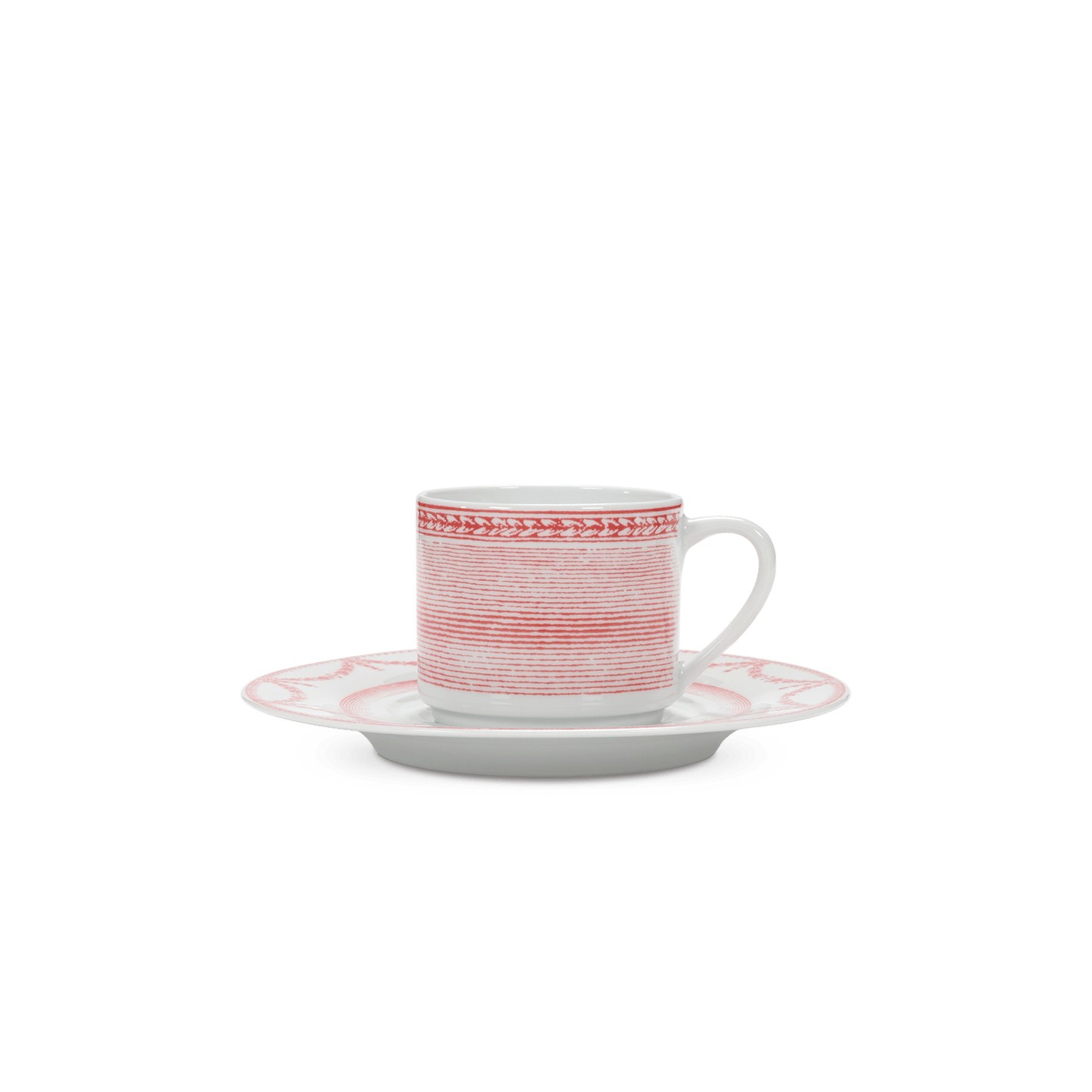 Pillivuyt Shop Cup and Saucer Tea - 6 oz cup + 6.25" diam saucer - Set of 4 Grand Siecle Tea Cup and Saucer, Set of 4