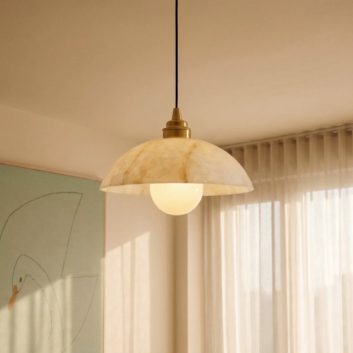 Cupola Alabaster Pendant Light.
