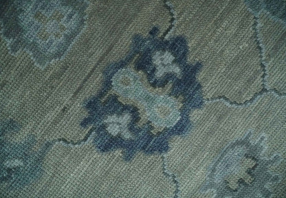 Custom Made Antique look Gray, Charcoal and silver Oriental Oushak wool Area Rug.