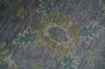 Custom Made Antique look Plum and Brown Hand Knotted Traditional Oushak Wool Area Rug.