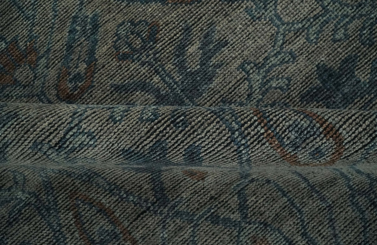 Custom Made Antique Style Gray, Taupe and Gray Traditional Design wool Rug.