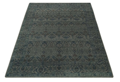Custom Made Antique Style Gray, Taupe and Gray Traditional Design wool Rug.