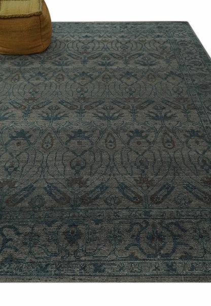 Custom Made Antique Style Gray, Taupe and Gray Traditional Design wool Rug.