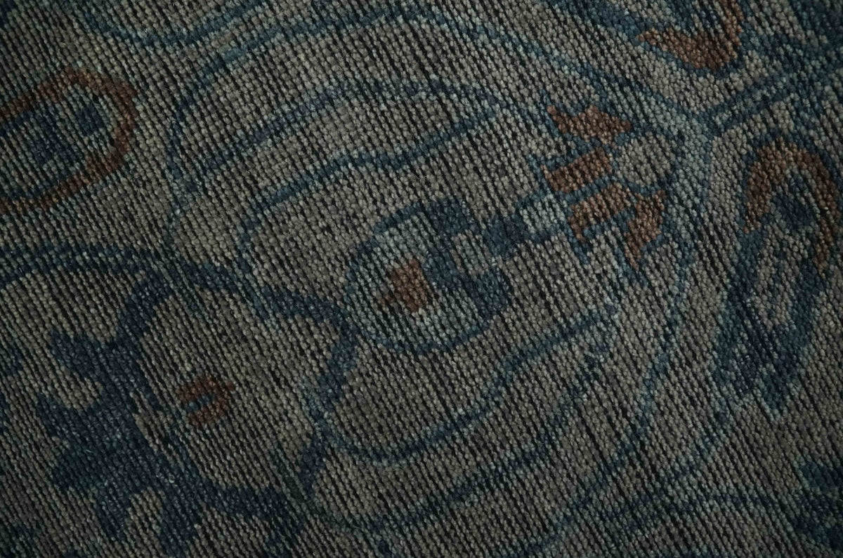 Custom Made Antique Style Gray, Taupe and Gray Traditional Design wool Rug.