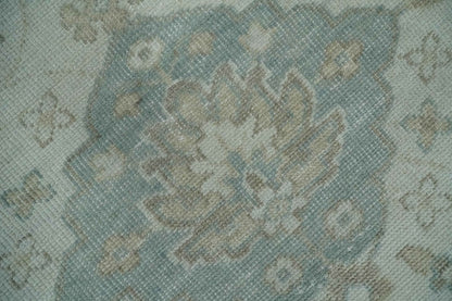 Custom Made Antique Style Neutral Ivory and Camel Custom Made wool Area Rug.