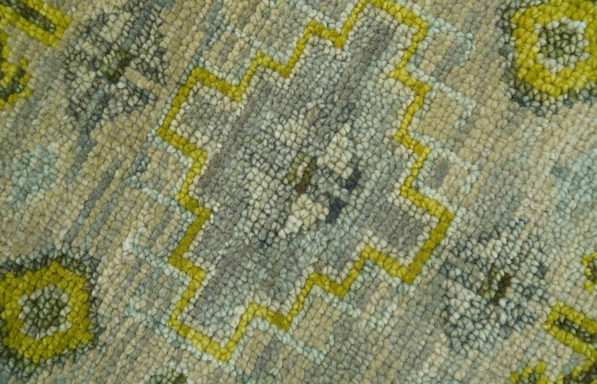 Custom Made Beige And Gray Traditional Hand Knotted wool area rug.