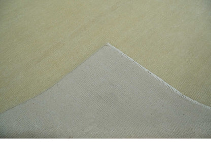 Custom Made Beige Modern Solid Hand knotted wool Area Rug.