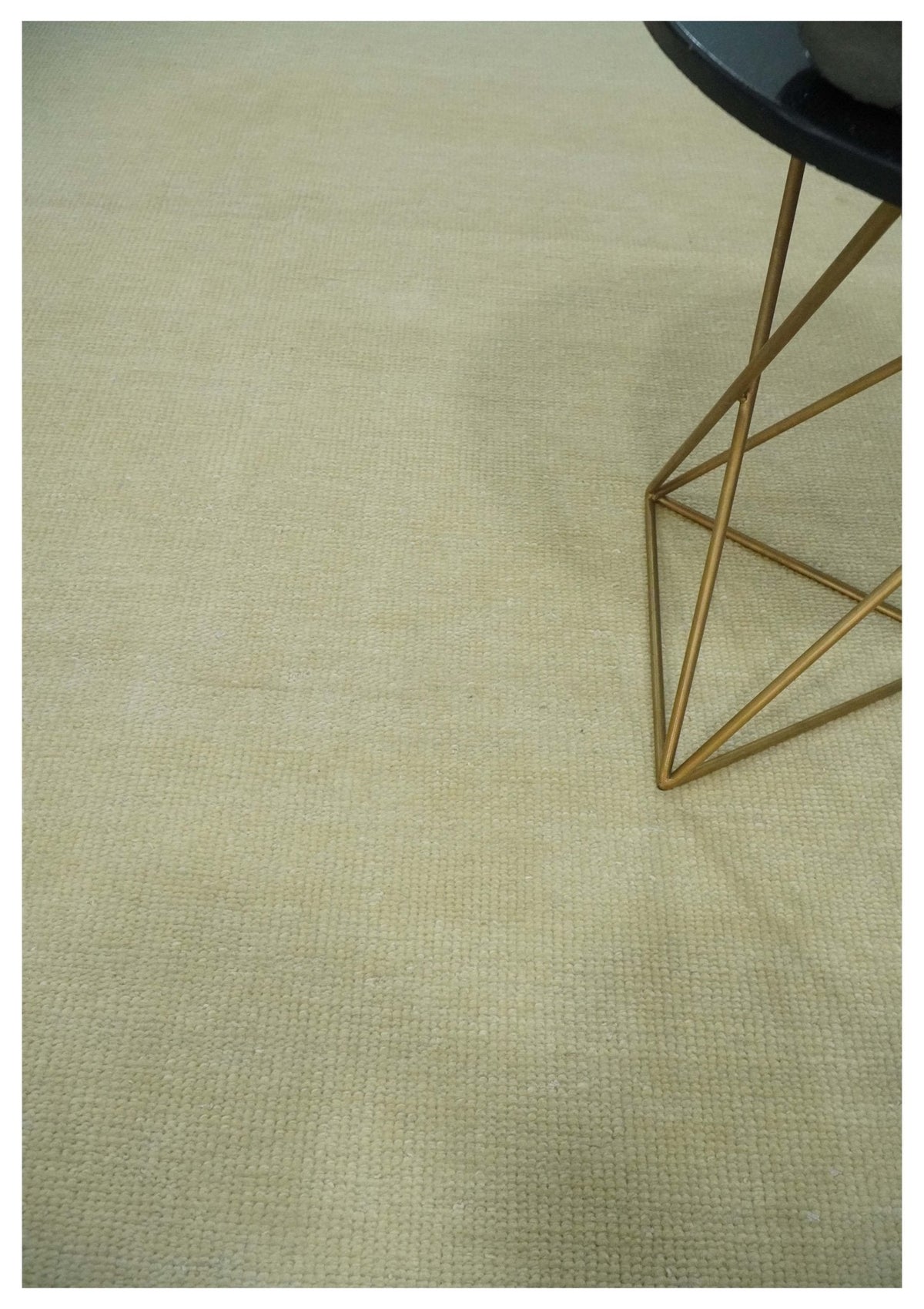 Custom Made Beige Modern Solid Hand knotted wool Area Rug.