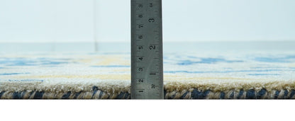Custom Made Blue Modern Abstract Design Hand Tufted  Area Rug.