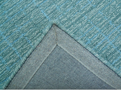 Custom Made Blue Modern Style Hand Tufted Wool Rug.