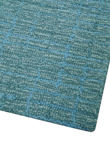 Custom Made Blue Modern Style Hand Tufted Wool Rug.