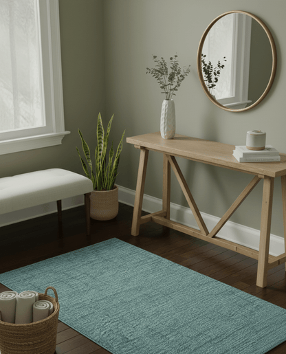 Custom Made Blue Modern Style Hand Tufted Wool Rug.