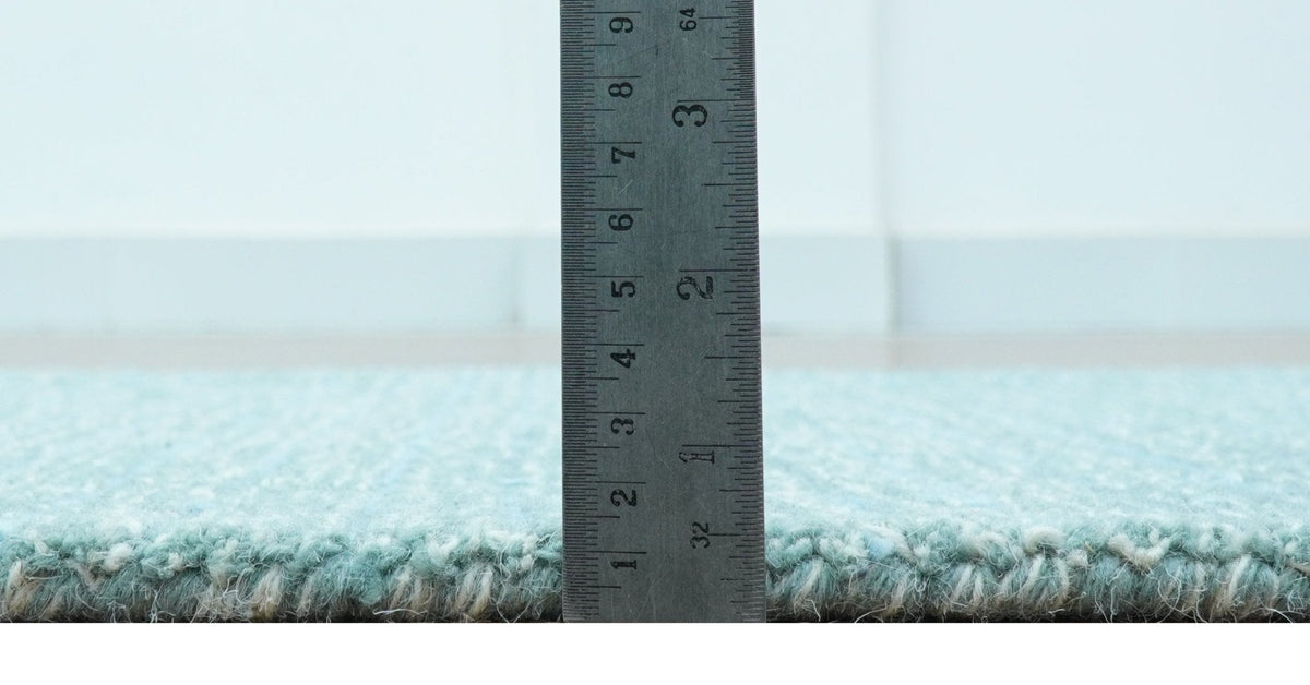Custom Made Blue Modern Style Hand Tufted Wool Rug.