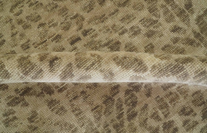 Custom Made Camel and Taupe Modern leopard Design Hand knotted wool area rug.