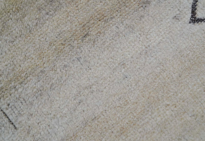 Custom Made Contemporary Design Black And Beige Hand knotted wool Area Rug.