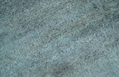 Custom Made Contemporary Solid Blueish Silver Hand knotted wool Area Rug.
