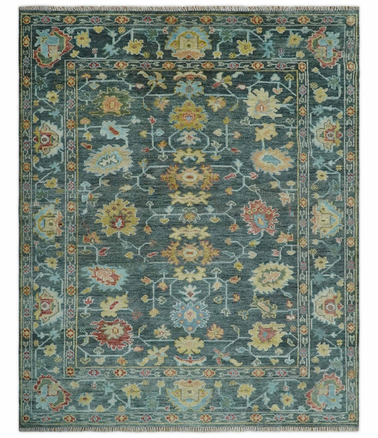 Custom Made Gray and Beige Hand knotted Traditional Oushak Multi Size wool Area Rug.