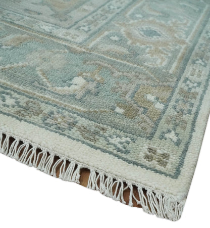Custom Made Gray, Ivory and Silver Hand knotted Traditional Medallion wool Area Rug.