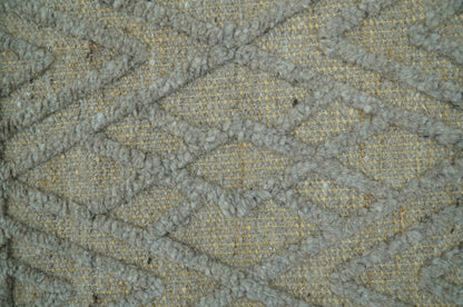 Custom Made Hand Knotted Modern Contemporary Gray Wool Area Rug.