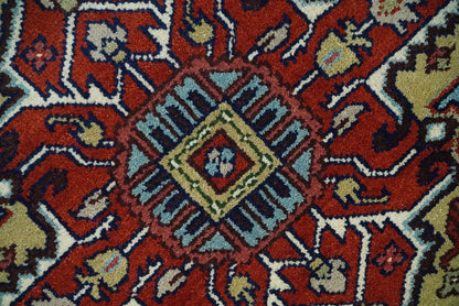 Custom Made Hand Knotted Multi Size Large Olive, Blue, Ivory and Rust Traditional Wool Rug.