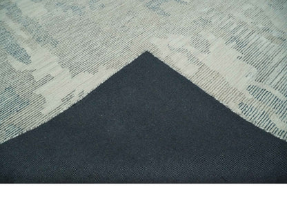 Custom Made Hand Tufted Ivory, Beige and Charcoal Modern Abstract Design Rug.
